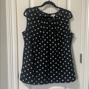 Black and White Polka Dot Sleeveless Blouse